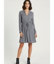 Torrid Womens Light Grey Front Zipper Drawstring Waist Shirtdress Dress Size 2X