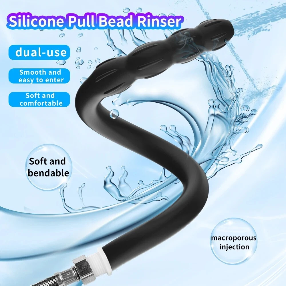 Hollow Silicone Cleaning Shower Enema Douche Nozzle Anal Cleaner System Women