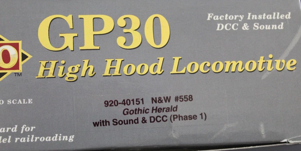 PROTO 2000 GP30 LE HO Locomotive 920-40151 N&W #558 Gothic Herald DCC & SOUND (7 - Image 3 of 3
