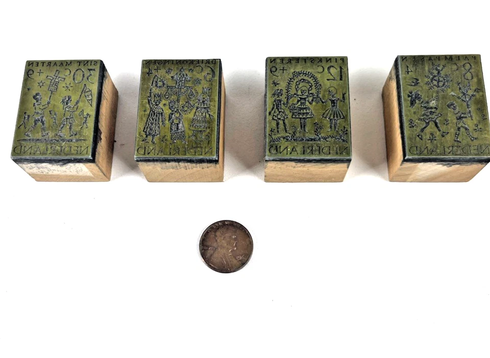 Lote de 4 estampillas postales vintage de los Países Bajos de los años 60 Foto 3 de 4