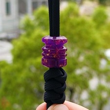 Resin Knife Lanyard Bead Paracord Necklace Pendant EDC Bracelet Bead DIY Purple