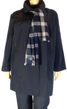 LONDON FOG~NEW!!~BLACK PLAID LINING & SCARF WOMENS 3X SOFTSHELL OVERCOAT