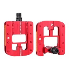 Mountain Bike Pedals- Aluminum Alloy Road Bike Pedals- Folding Mountain Red