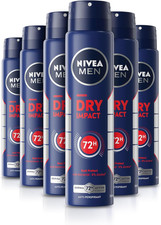 NIVEA MEN Dry Impact 72H Anti-Perspirant Deodorant Spray (250Ml, Pack of 6), ...