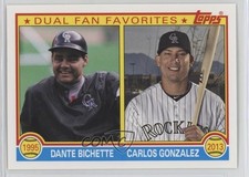 2013 Topps Archives Dual Fan Favorites Dante Bichette Carlos Gonzalez 0t2