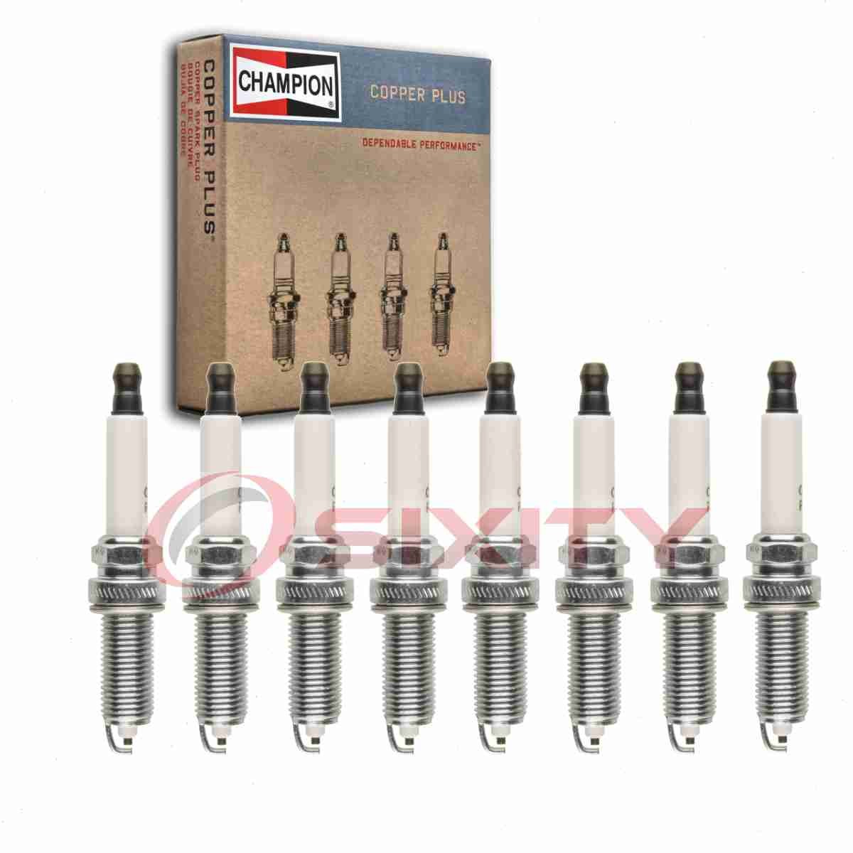 8 pc Champion Copper Plus Spark Plugs for 2016-2020 Nissan Titan XD 5.6L V8 sq