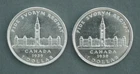 Lot of Two - 1939 Canada Silver Dollars - Extra Fine to Almost Uncirculated