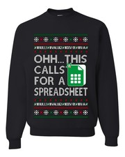 Oh... This Calls for A Spreadsheet Ugly Christmas Sweater Crewneck Sweatshirt