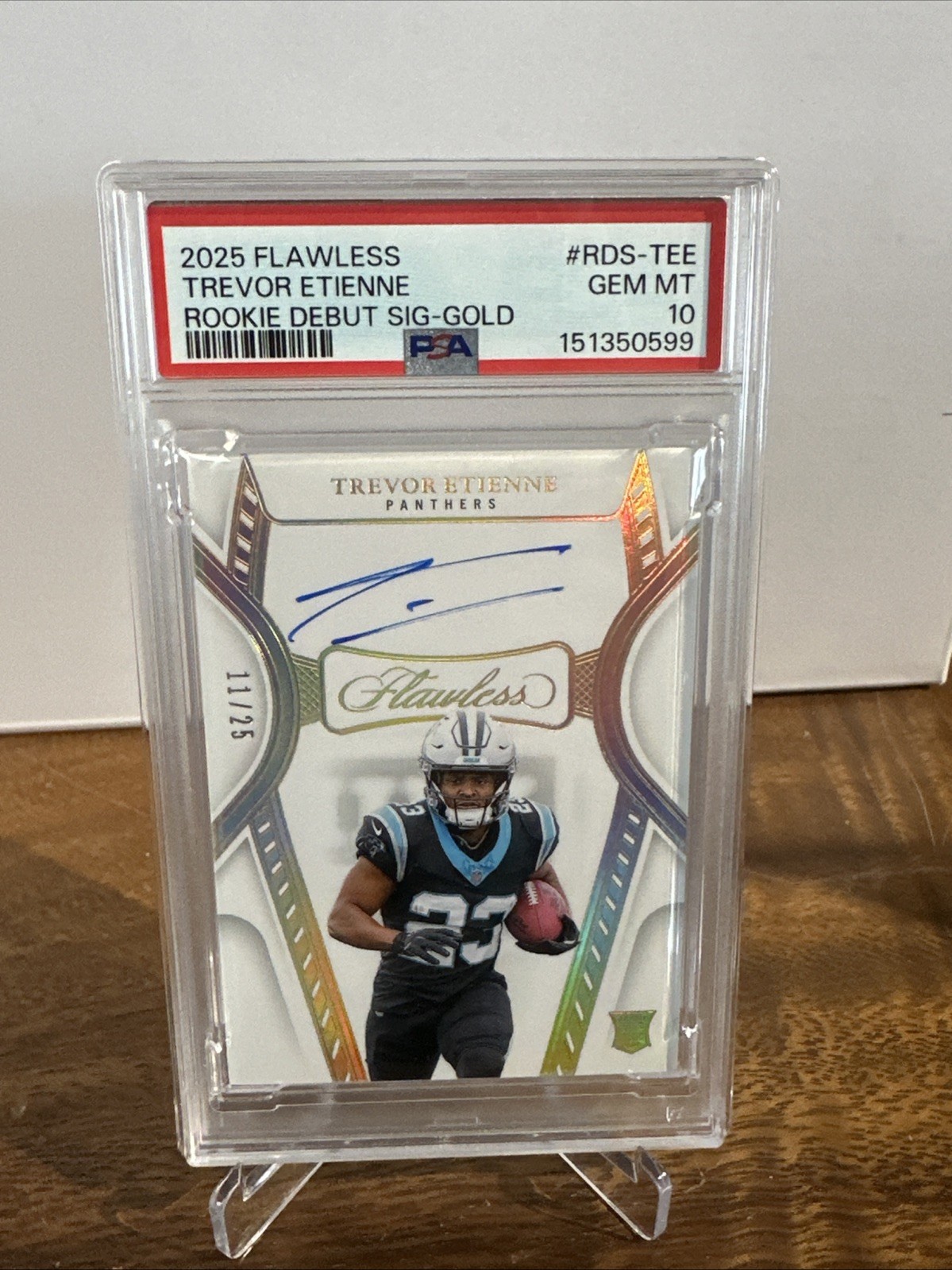 Trevor Etienne Panini National Treasures Update #TEE 2025 Immaculate Collection Immaculate Signature Patches Rookie-Gold