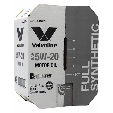 Valvoline 881655 Motor Oil, 5 Gal. Sz, 5W-20 Sae Grade, Box