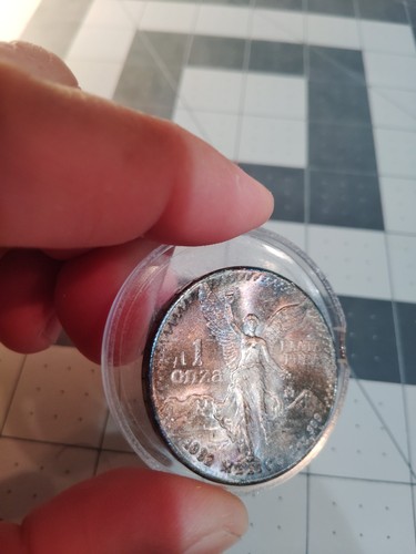 1982 MEXICO LIBERTAD TONED 1 OZ SILVER BEAUTIFUL Unc First Year - Picture 2 of 12