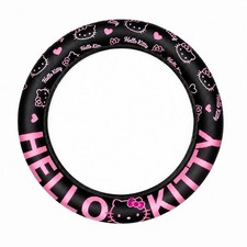Hello Kitty Black Pink Neoprene Steering Wheel Cover Universal Fit 15 Inch Hello Kitty Black Pink Neoprene Steering Wheel Cover Universal Fit 15 Inch