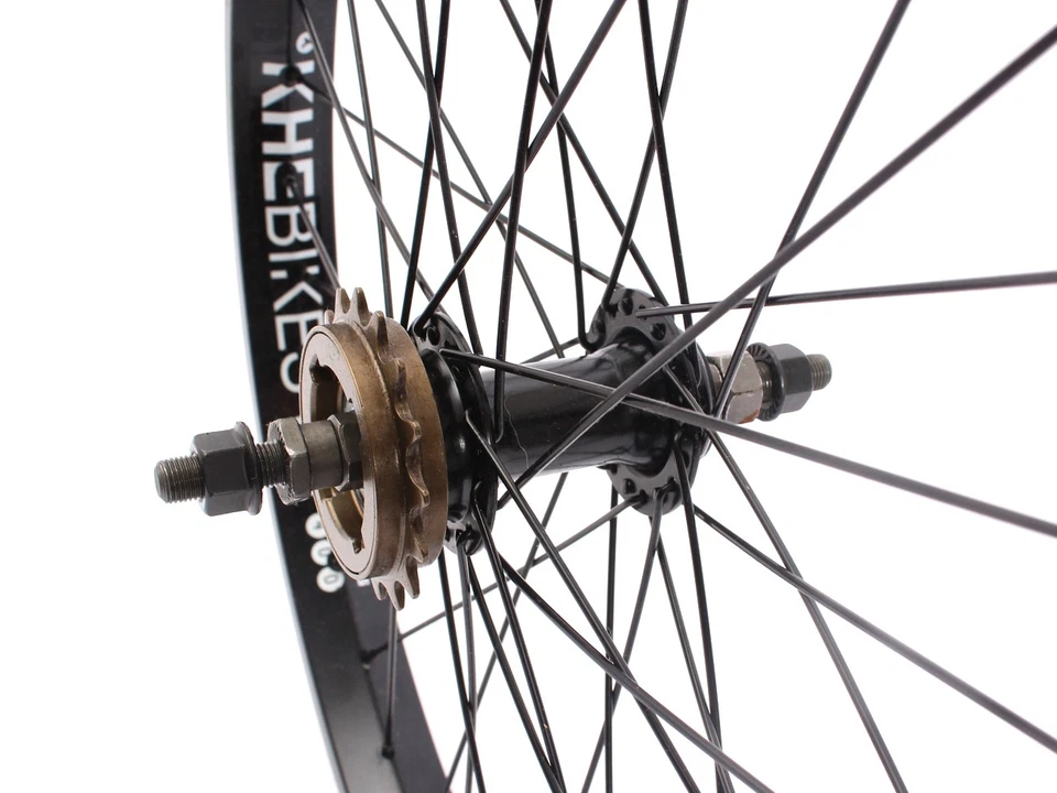 BMX Hinterrad 10mm Achse 36Loch KHE 7500 Aluminium Felge schwarz 16 Zähne Ritzel - Bild 2 von 4