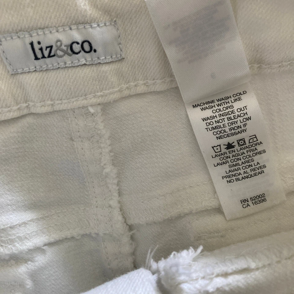 Liz & Co Mini Skirt Womens Size 6 White Stretch Denim - Image 4 of 4