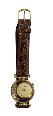Quartz Xanadu Gold watch Leather wristband Art Deco-Floating 
