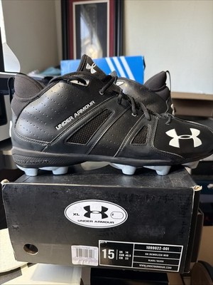 Under Armour Demolish Black Football Cleats Size 16 Brand New