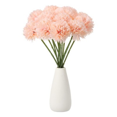 12 Stück Kunstblumenstrauß Chrysantheme Kugel, falsche Mama Blumen, rosa