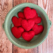Felt Hearts Loose Red