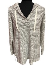 Loft Outlet Women s S Small Long Sleeve Hooded Light Weight Sweater ribbed EUC