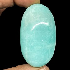 218.3 Cts Natural Untreated Amazonite 57x33x15mm Huge Cabochon Oval Gemstone