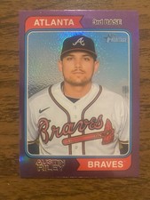 2023 Topps Heritage - Austin Riley #82 Chrome Purple Refractor