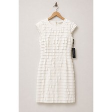 Halston Bandage Sheath Dress Ivory NWT Size 6