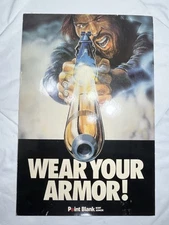 Vintage Point Blank Body Armor Foam Board Sign/Poster Hollow Point Bullet Gun Ad