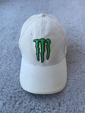 Monster Energy Embroidered Baseball Cap Hat White Green (One Size Fits All)