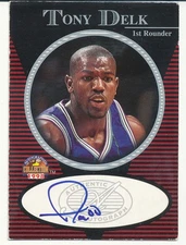 1997-98 Score Board Tony Delk RC Auto Edge Damage
