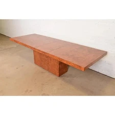 Milo Baughman Style Mid-Century Modern Extension Dining Table, Newly Refinished