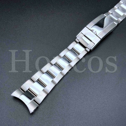 20 MM Watch Band Bracelet Shiny Satin Silver Oyster Fits For Rolex Sub Gmt - Picture 8 of 47