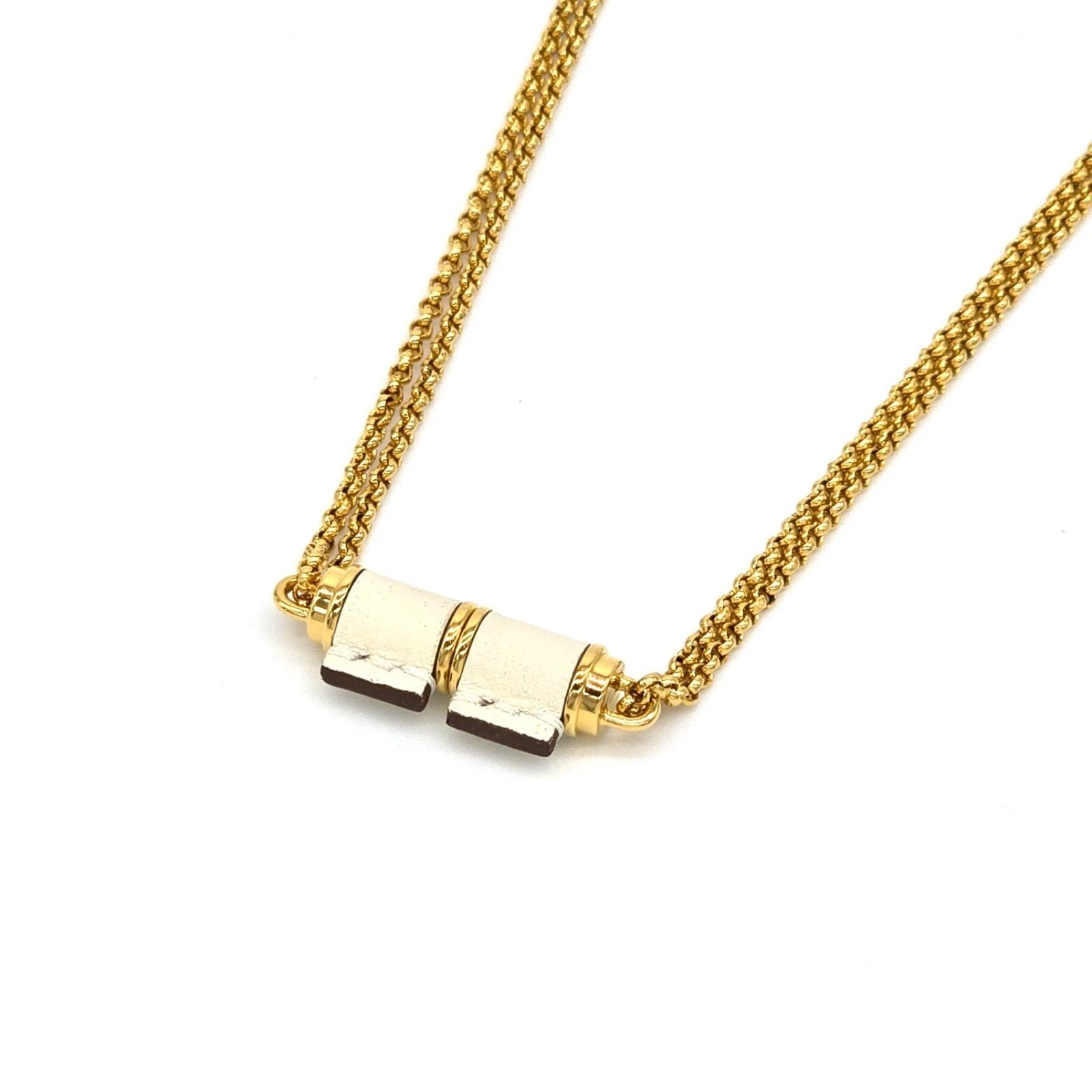 HERMÈS Hermes Charniere PM Collana Ciondolo Colore Bianco con Scatola Sacchetto Portaoggetti