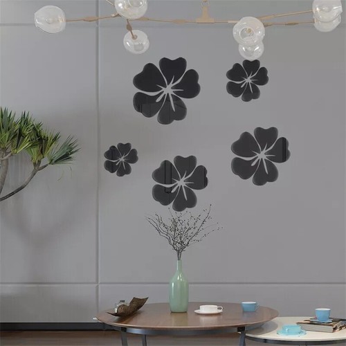 3D Mirror Wall Sticker Flower Decal Removable Art Mural Home Room Decor 5pcs - Picture 9 of 12