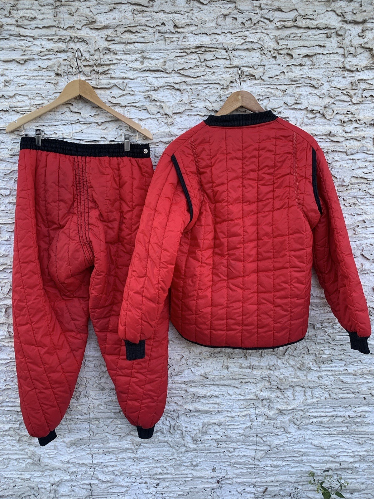 Vintage Insulated Underwear Jacket & Pants Dacron Men’s Red eBay