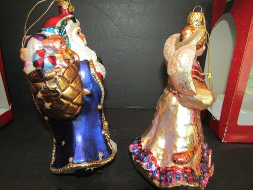 K-MART La Llave de Latón TESOROS DE NAVIDAD Ángel y Papá Noel Vidrio 7" Adornos - Imagen 5 de 13
