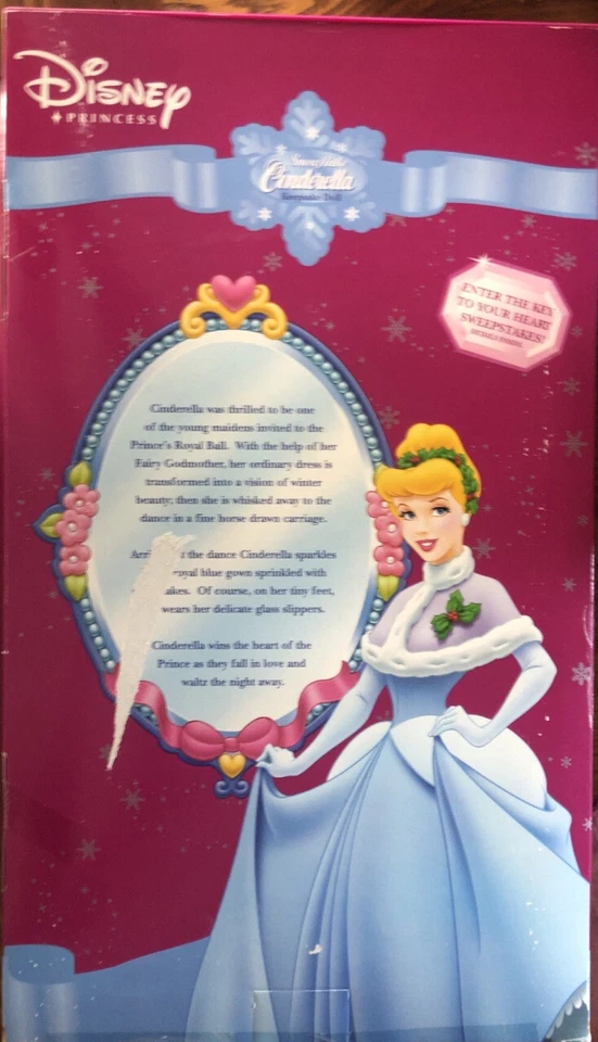 MUÑECA PORCELANA CENICIENTA COPO DE NIEVE RECUERDOS LLAVE LATÓN PRINCESA DISNEY NUEVA EN CAJA Foto 3 de 3