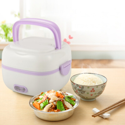 Multifunctional Electric Lunch Box Mini Rice Cooker Portable Food Steamer 200W
