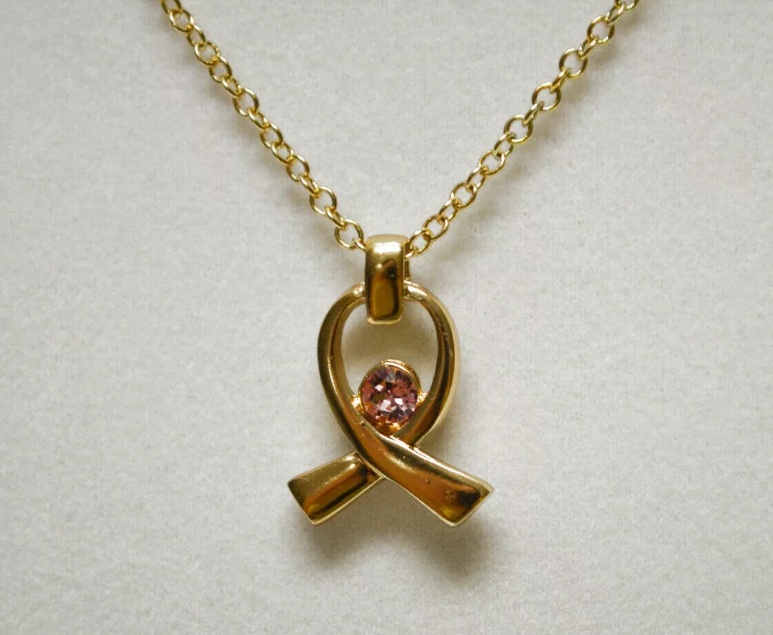 Swarovski breast 2024 cancer necklace