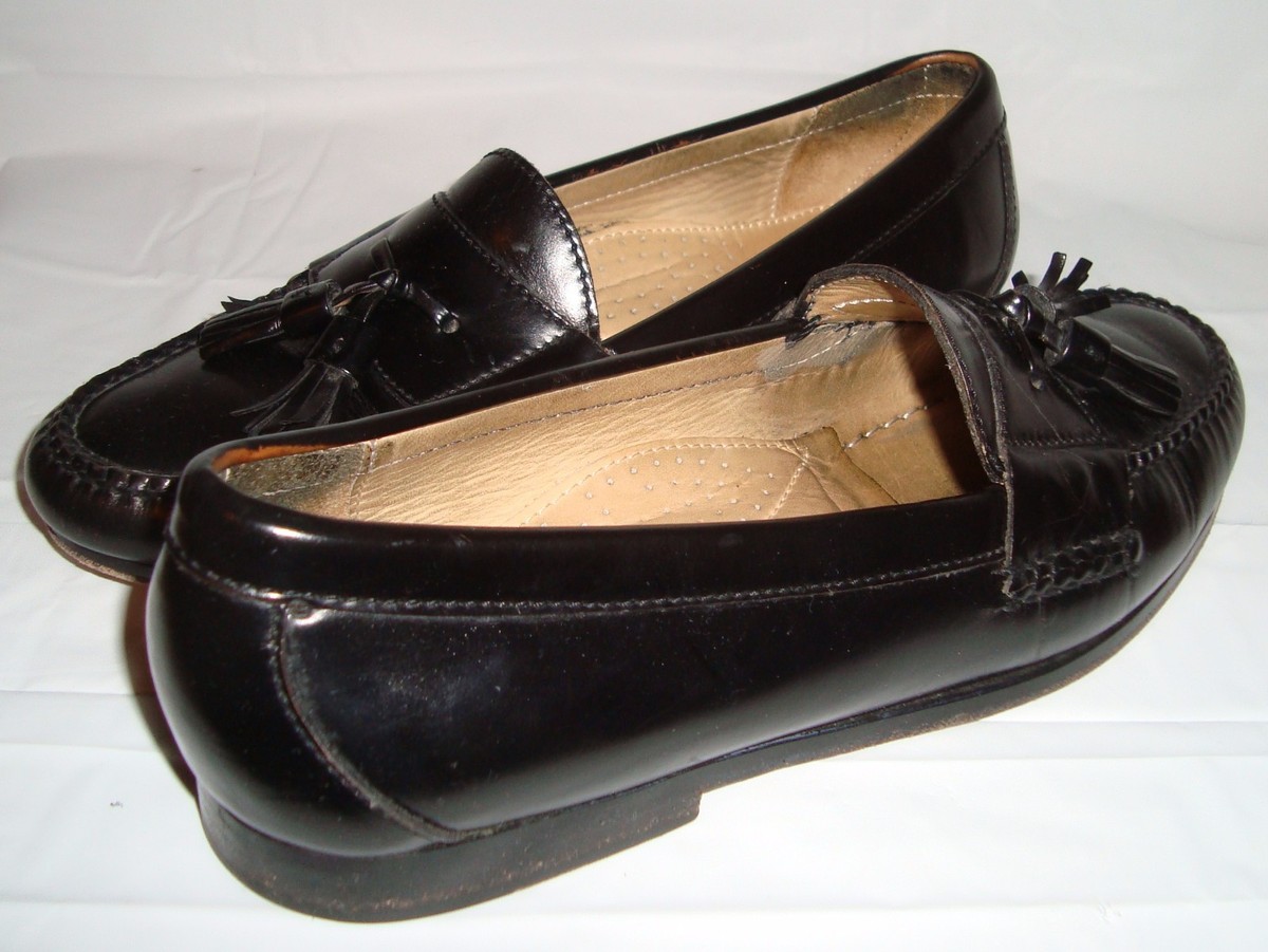 Cole Haan Black Leather Pinch Tassel Loafer 8 Slip On Dress  display picture 1