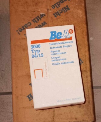 BeA Heftklammer Type 94/15 Edelstahl, nichtrostend, geharzt