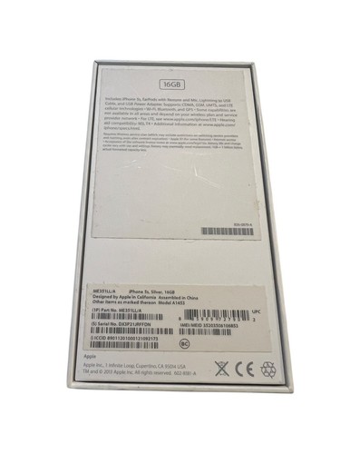 Apple iPhone 5s (A1453) Silver 16GB Original Box No Power READ - 第 3/12 張圖片