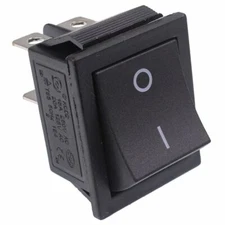 Black Large On-Off Rectangle Rocker Switch DPST