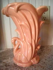 Vintage McCoy Pottery Swan Vase Planter Circa 1946 Pink Salmon MCM 9" ~ REDUCED