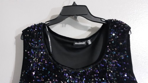 New-Woman’s Nina Leonard Sleeveless Black Cocktail Dress.Size 3x - Picture 7 of 8
