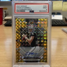 Aidan O’Connell 2023 Mosaic RC Auto Gold 9/10 PSA 9 POP 1 Only 2 Graded Higher