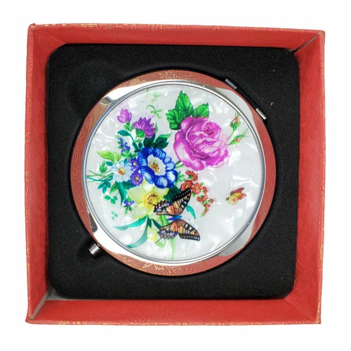 Makeup Cosmetic Compact Mirror Flower Butterfly Normal & Magnifying Portable - Picture 19 of 24