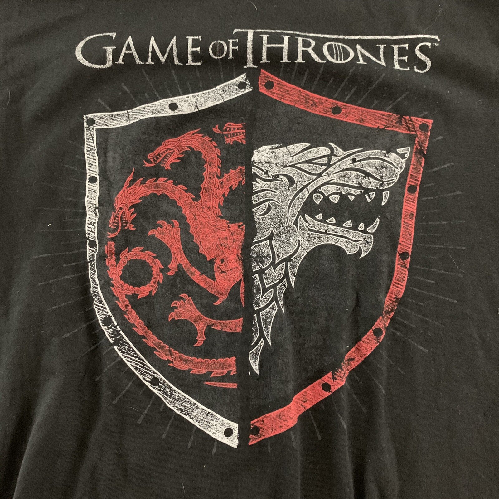 Game Of Thrones Dragon Wolf Crest Short Sleeve T Shirt Men's S Black | eBay