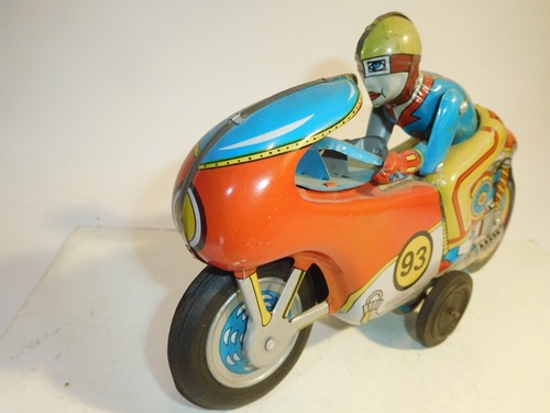 ++ G1978 Oriental Metal Industries Indien Motorrad 93 Vintage Blechspielzeug - Picture 2 of 12