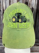 Youth Green John Deere Distressed Farmer Tractor Adjustable Hat