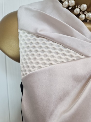 Vestido Karen Millen Beige Nudo Cuello Negro Ilusión Movible Lápiz Ocasión Reino Unido 10 - Imagen 14 de 16